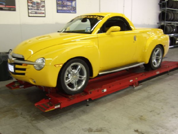 kingsnake racing's 2005 Chevrolet SSR getting lowered with a set of Eibach