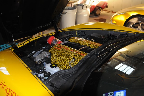 kingsnake racing corvette c6.k installation of custom snakeskin painted LS3